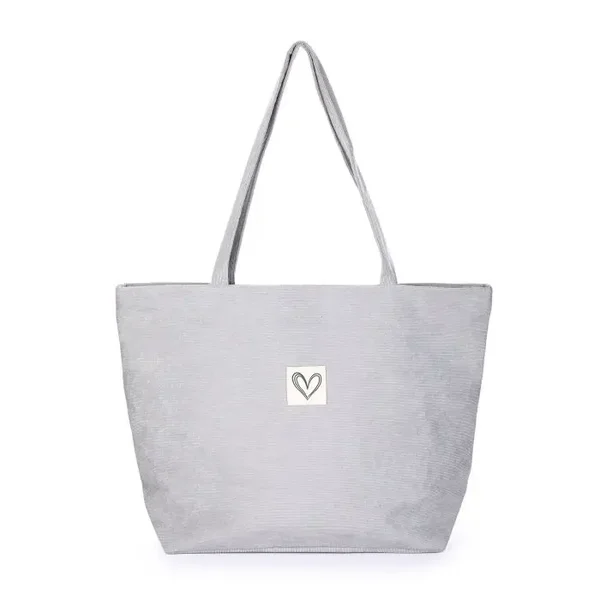 Corduroy shopper grijs