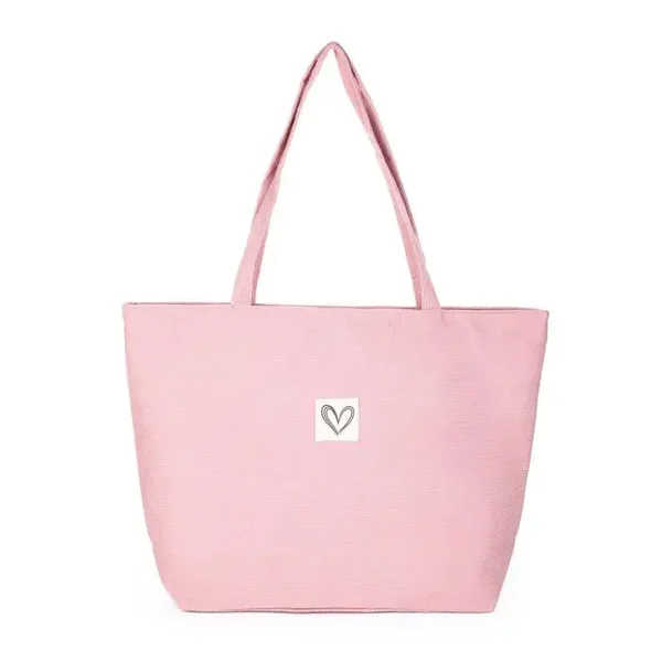 Corduroy shopper roze