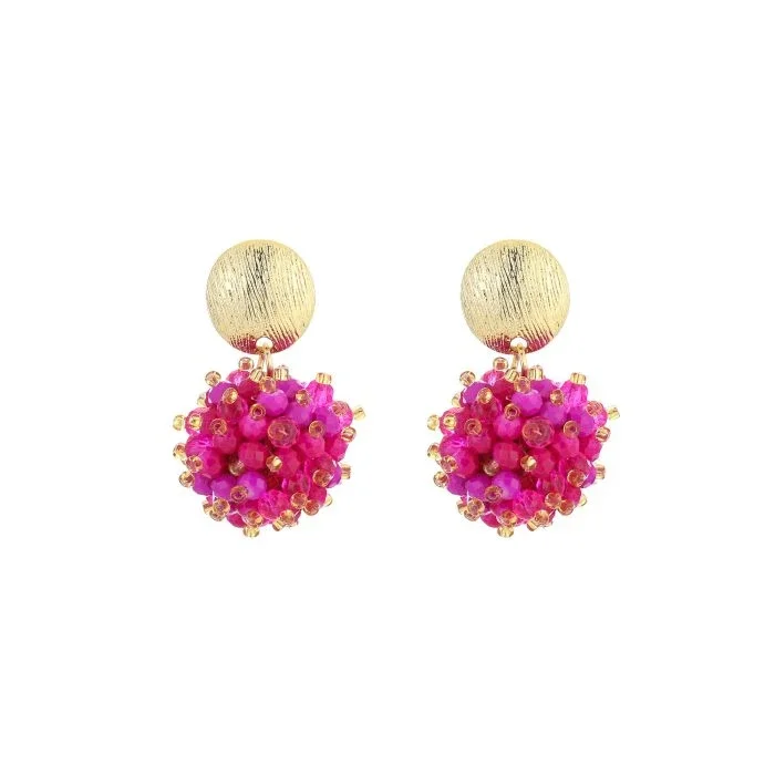 Statement oorbellen fuchsia