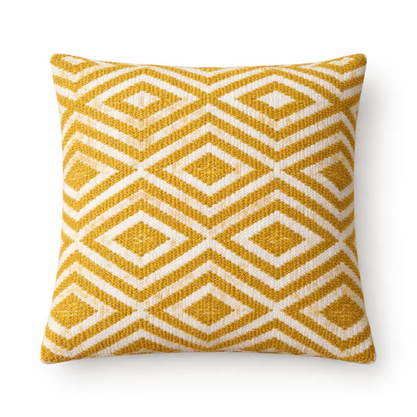 Klassieke kussenhoes - Mosterdkleurige Diamanten - 45x45 cm