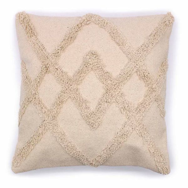 Klassieke Kussenhoes - Creme Lux Criss-Cross - 45x45cm