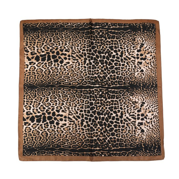 Vierkant sjaaltje 70x70 cm - Leopard Bruin