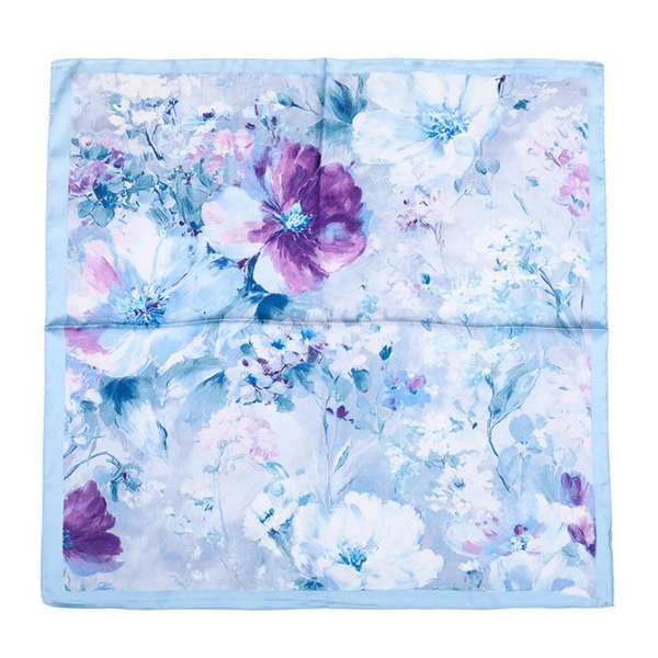 Zijdezachte sjaaltje vierkant 70 x 70 CM - LIGHT BLUE