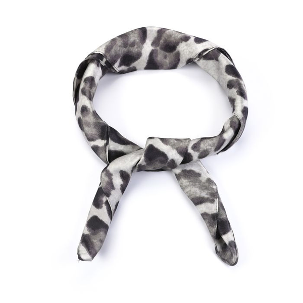 Vierkant sjaaltje luipaard motief 70x70 - GREY