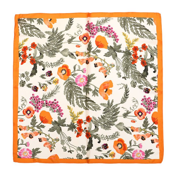 Zijdezachte sjaaltje vierkant 70 x 70 CM - ORANGE