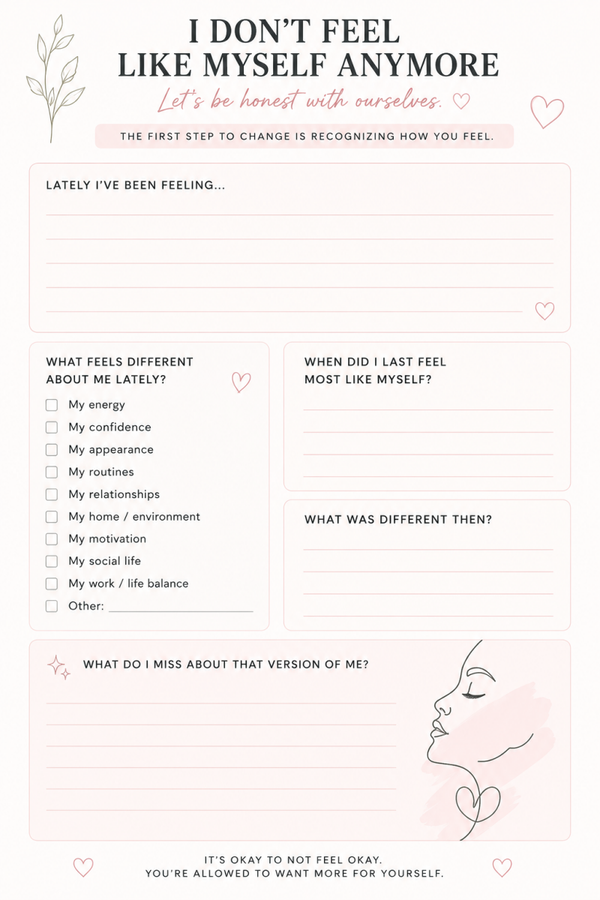 Glow Up Reset Printable | Self Care & Personal Growth Worksheet for Becoming Yourself Again