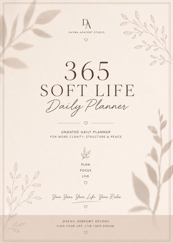 365 Soft Life Daily Planner – Undated Yearly Planner | 150 Pages | Digital PDF Download | A4
