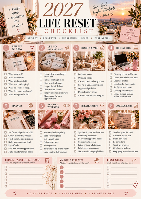 Free 2027 Life Reset Checklist | New Year Reset Printable