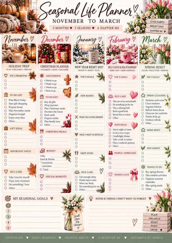 Seasonal life planner November to march