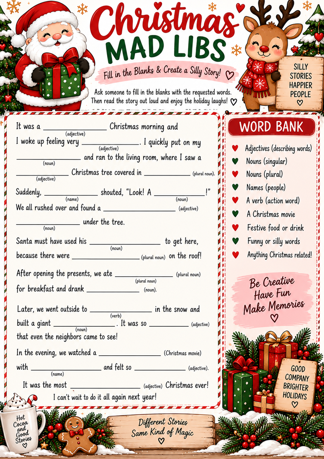 Christmas Mad Libs Printable | Fun Christmas Games & Activities for Kids