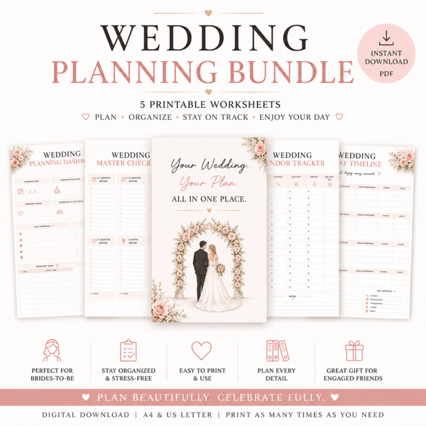 Wedding Planner Bundle | Printable Wedding Planning & Organization Sheets