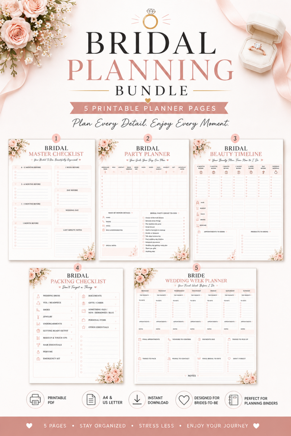 Bridal Planning Bundle | Printable Bride Wedding Organizer