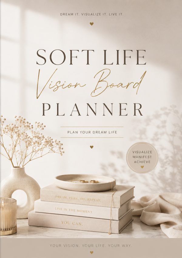 Soft Life Vision Board Planner | 117 Seiten Digital & Editierbar in Canva