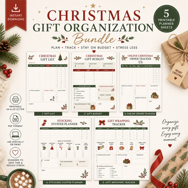Christmas Gift Organizer Bundle | Printable Holiday Gift Planner