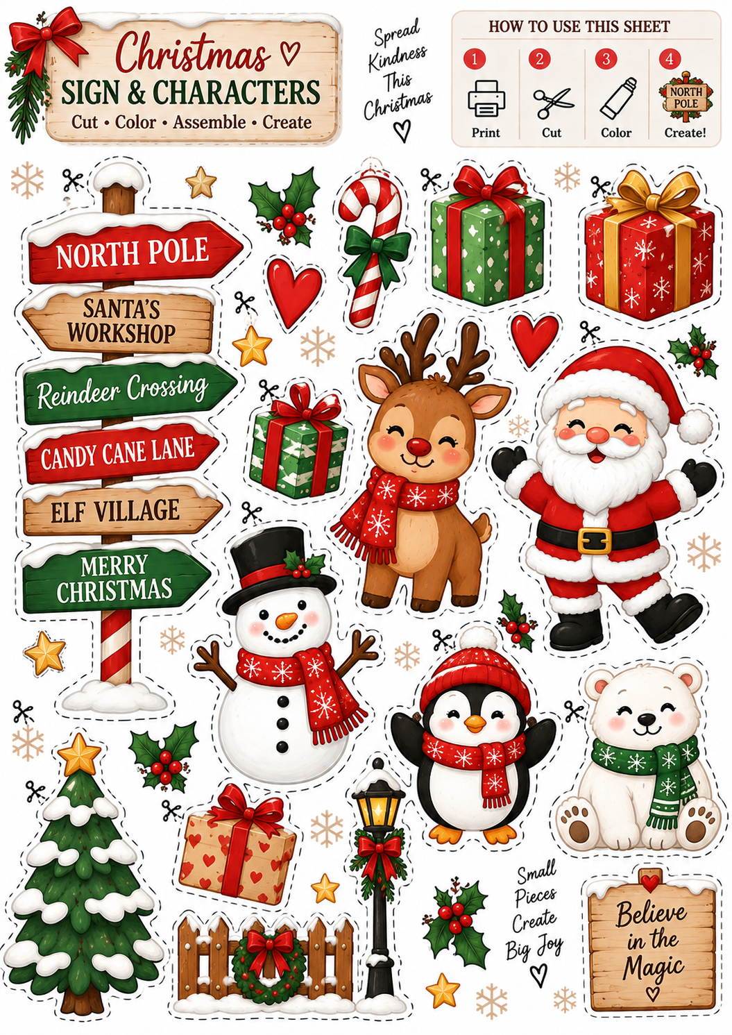 Christmas Crafts for Kids Printable | Cut & Paste Christmas Activity