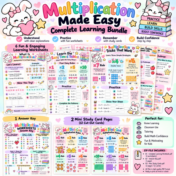 Multiplication Made Easy | Kids Math Bundle