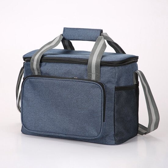 iBright Koeltas opvouwbaar 15 Liter - 4 Laags Geïsoleerde lunchtas - Waterdicht - Donker Blauw