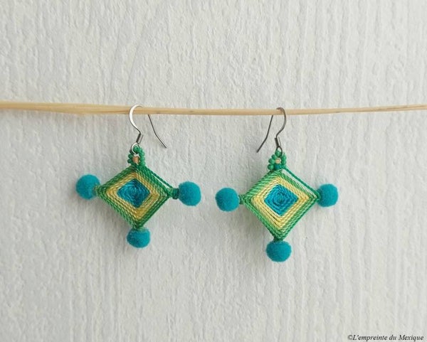 Boucles d'oreilles Ojo de Dios - Art Wixárika