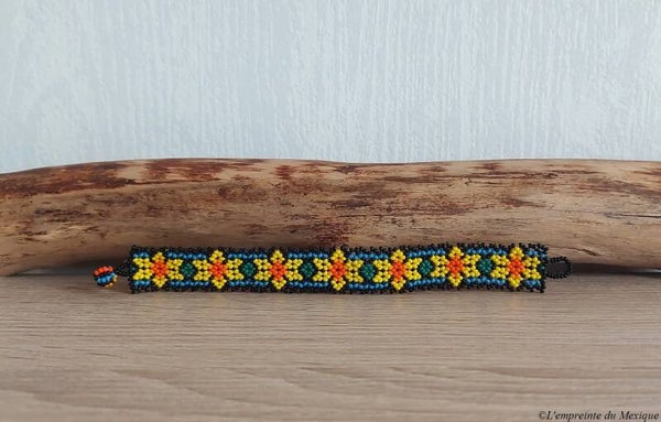 Bracelet étoiles en perles de chaquiras - Art Wixárika