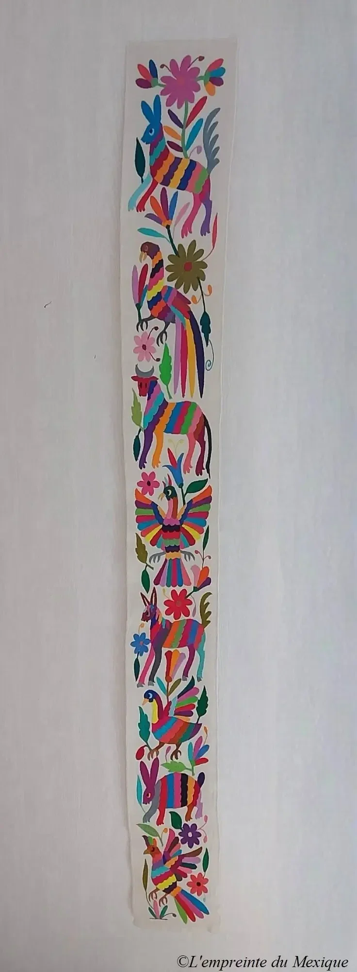 Chemin de table multicolore – Broderie de Tenango - Art Otomi