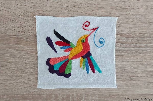 Dessous de verre colibri - Broderie de Tenango - Art Otomi