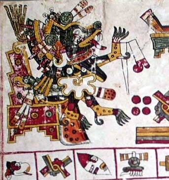 Représentation de Xolotl extraite du Codex Borgia
