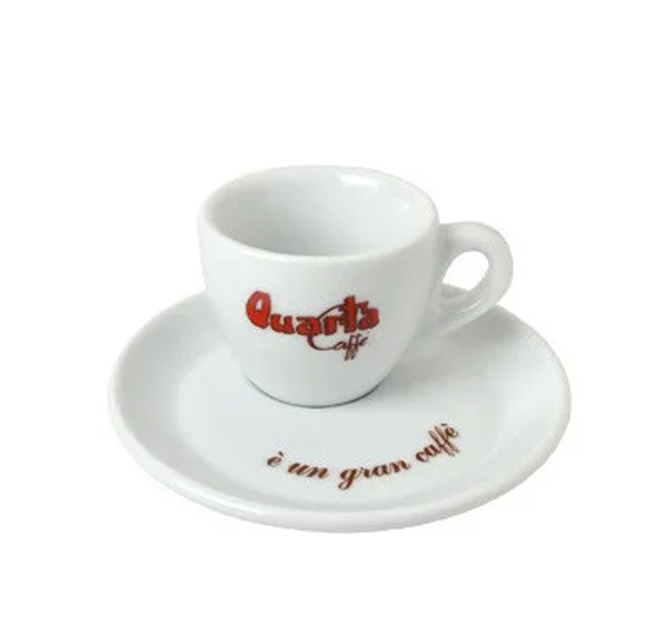 Quarta Caffè – 6 Espresso Tassen + 6 Untertassen