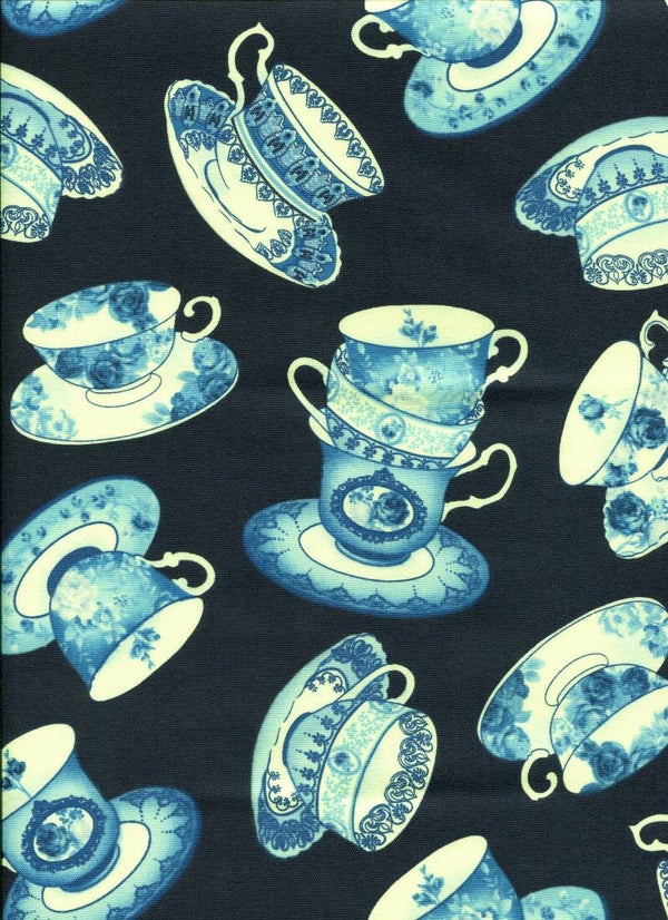 Blue and white after tea cups