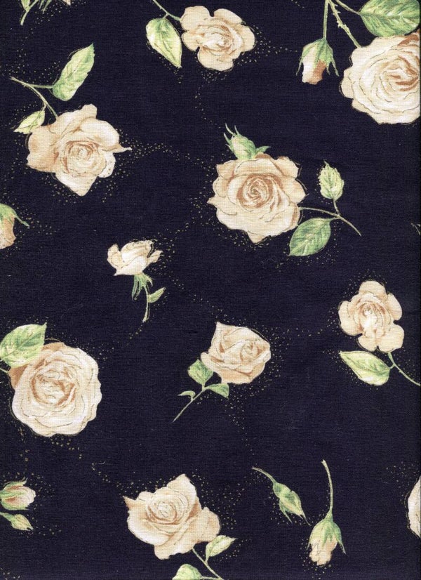 Flowers Jacky rose on dark blue