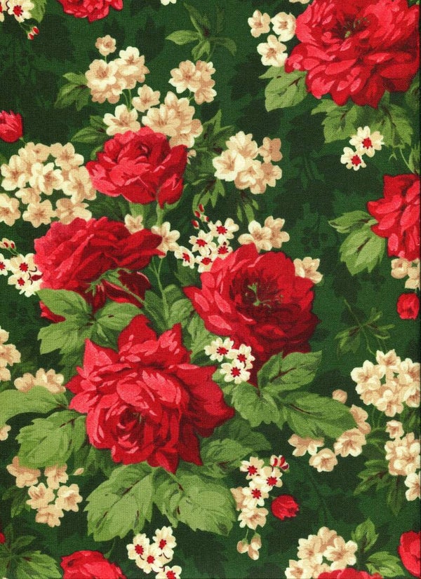 Flowers roses on green