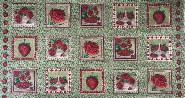 Flowers red carnations on green Panel 60x110cm