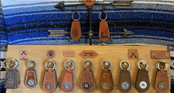 Leather Keychain with Real Shotgun Shell - Specialty Leather
