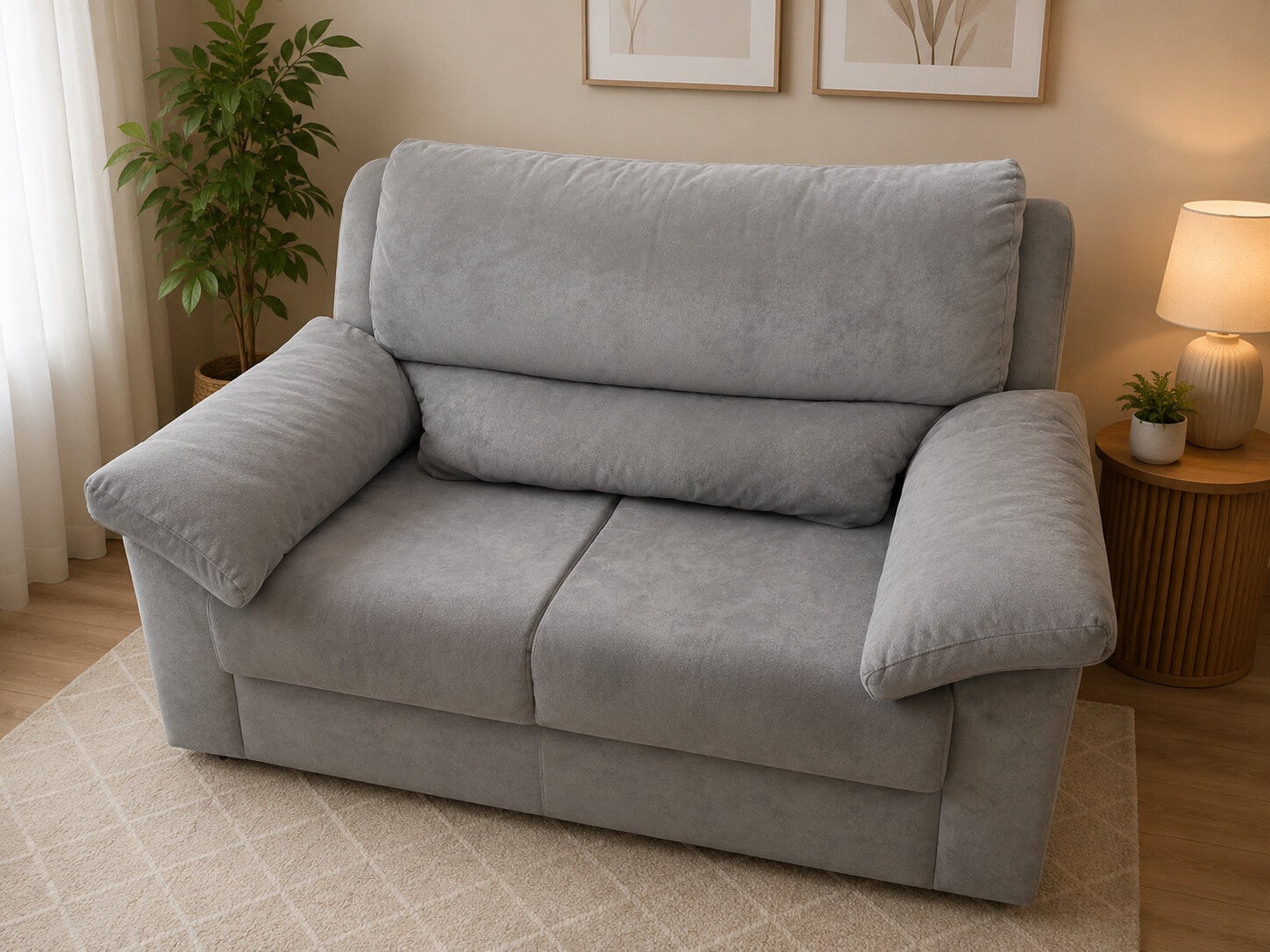 Comodo Divano 2 posti, tessuto scamosciato larghezza 140×90cm prof.