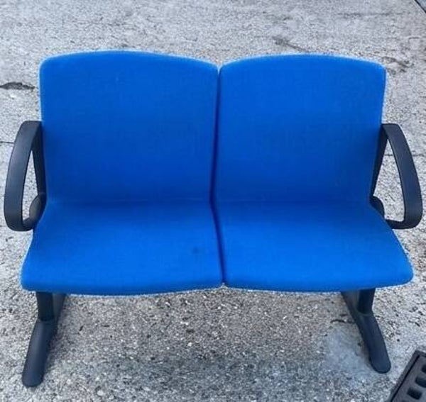 Panca d'attesa a 2 posti blu – Per ufficio, studio medico o negozio