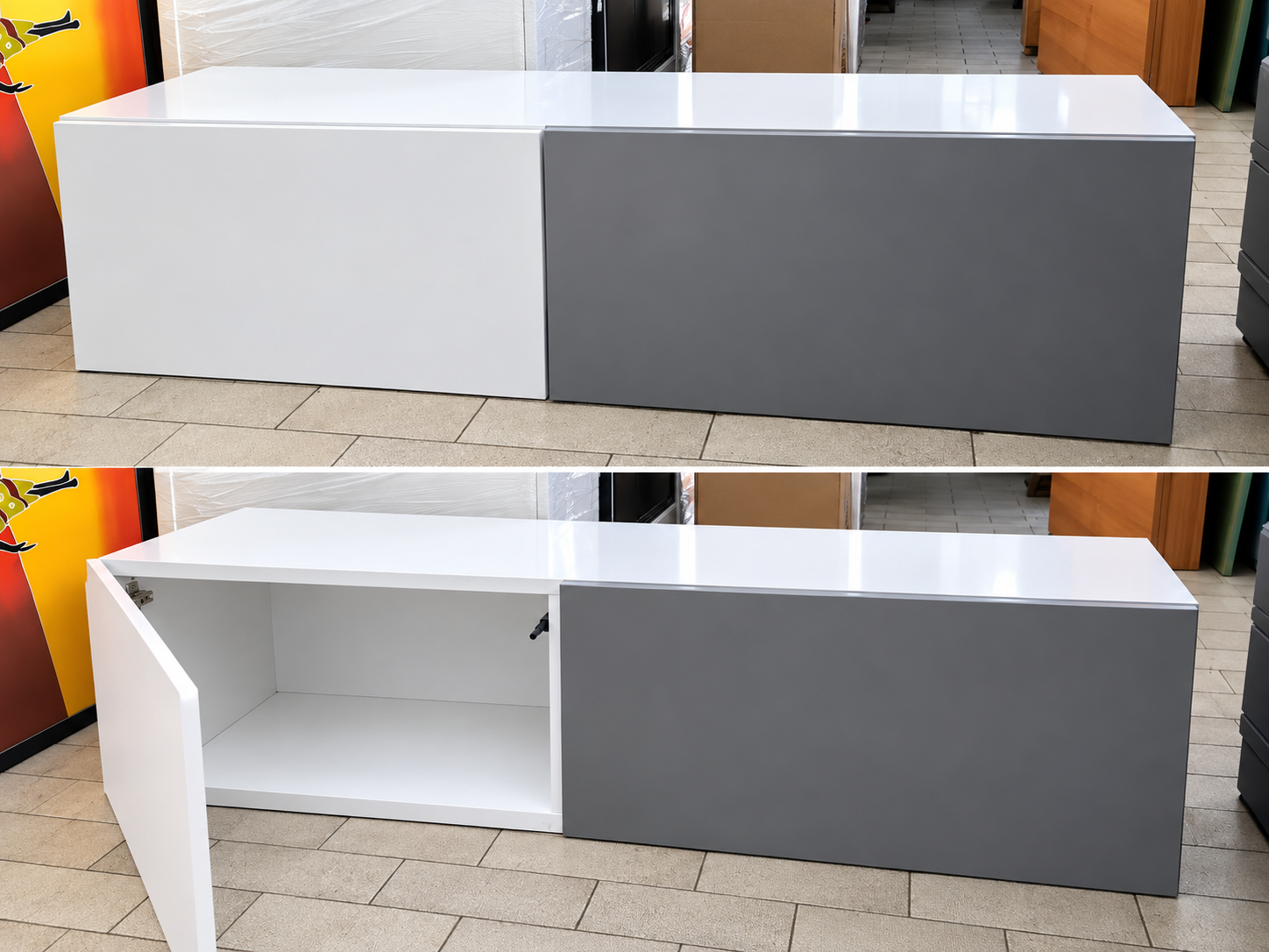 Mobile base porta TV con cassettoni L. 120 x H 40 x Prof. 45cm