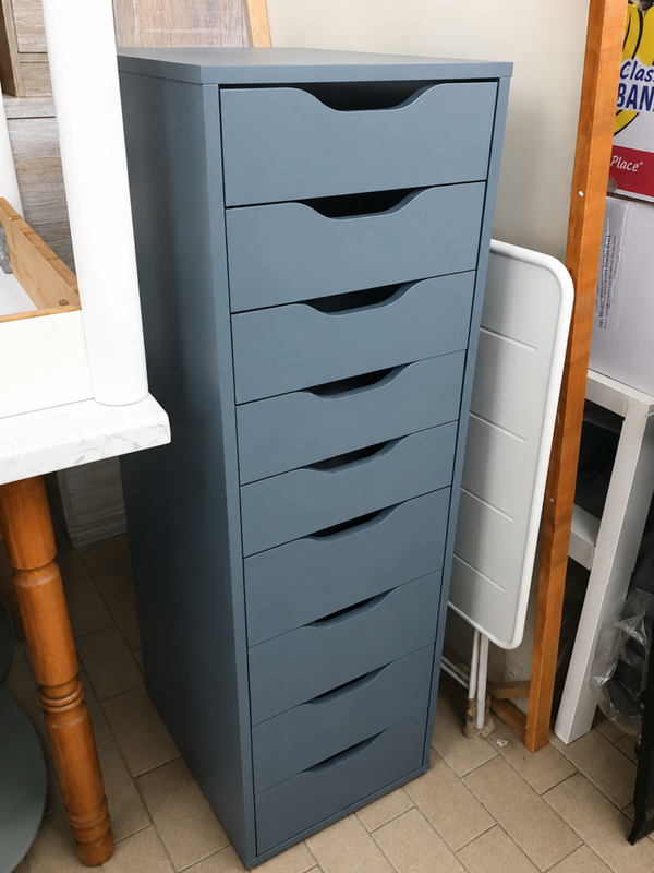Cassettiera IKEA mod. Alex con 9 cassetti, blu marino alt. 116 x larg. 36 x prof. 48 cm