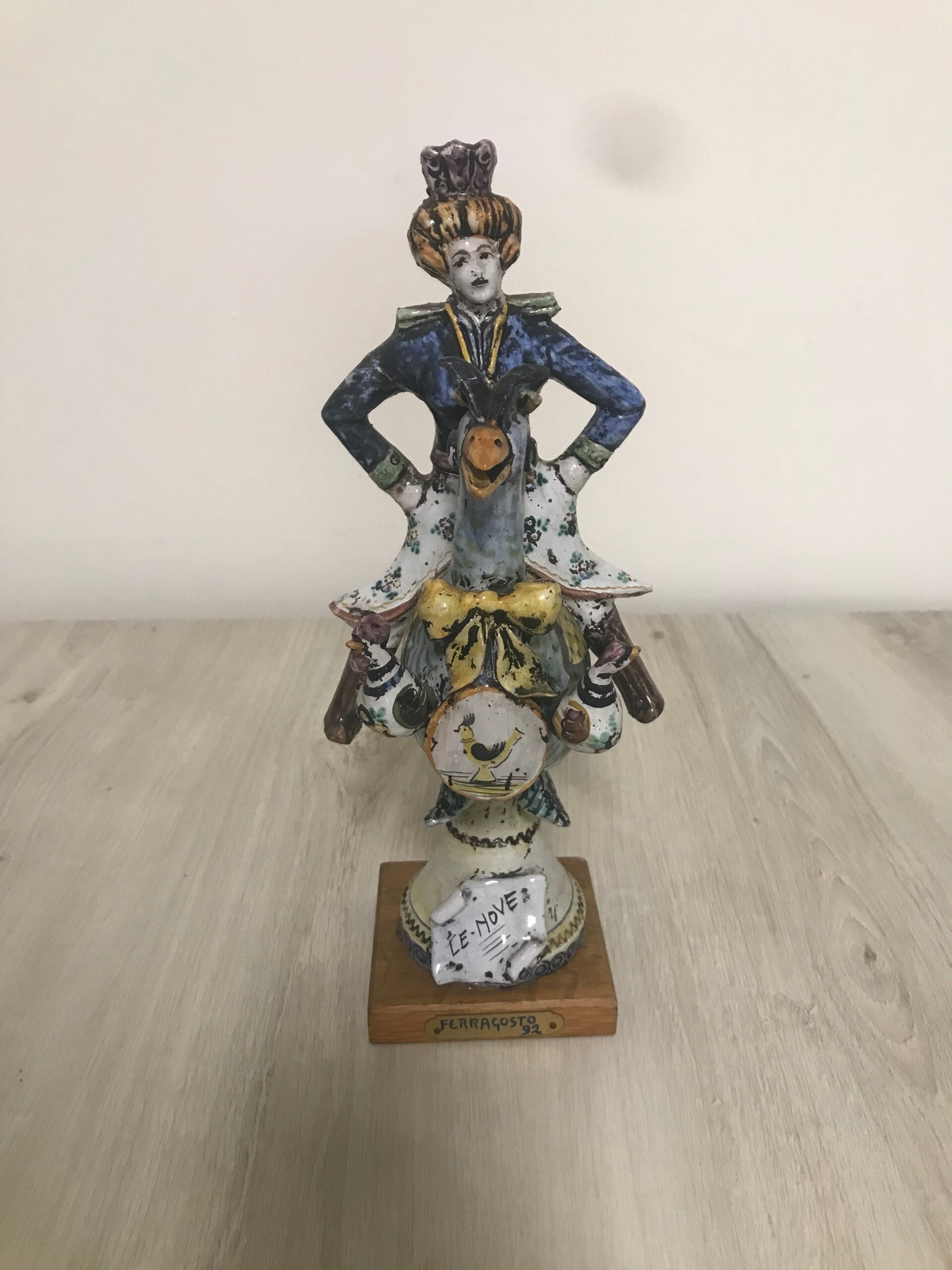 Scultura Ceramica Le Nove Mario Scuro Fischietto Cuco Raro Ferragosto 92 Vintage