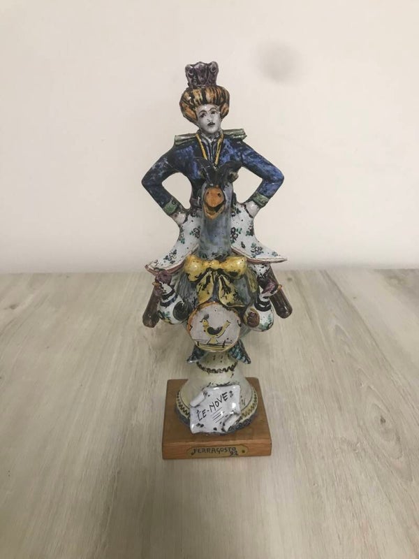 Scultura Ceramica Le Nove Mario Scuro Fischietto Cuco Raro Ferragosto 92 Vintage