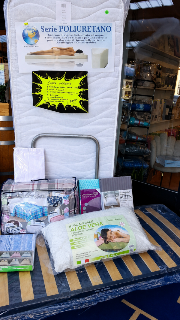 SUPER OFFERTA Set Letto Singolo e Matrimoniale: Rete a Doghe, Materasso, Guanciali e Trapunte/Piumino