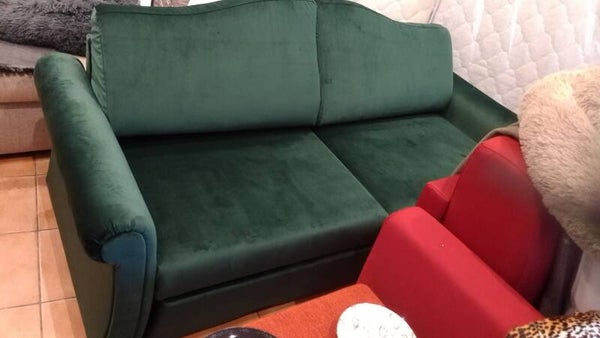 ULTIMO PEZZO! Divano letto NUOVO in velluto verde
