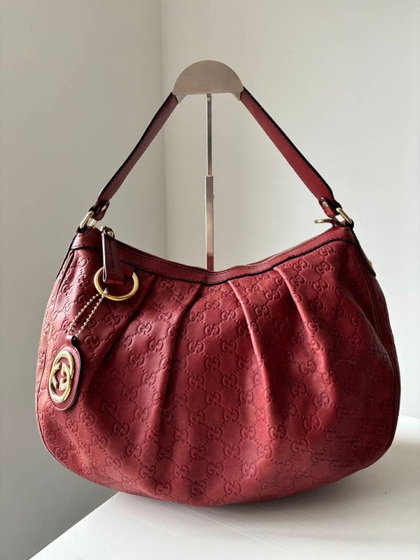 Gucci monogram leather shoulderbag