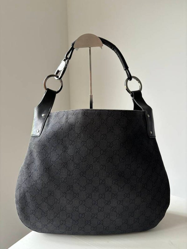 Gucci monogram denim hobo