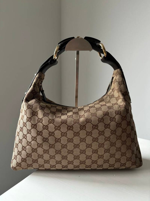 Gucci monogram horsebit hobo
