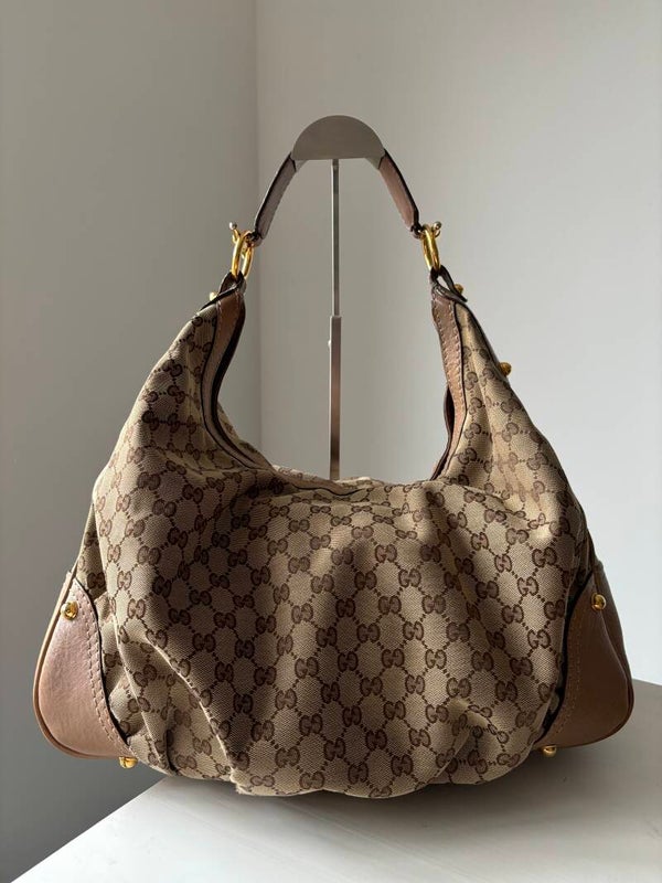 Gucci monogram jockey hobo