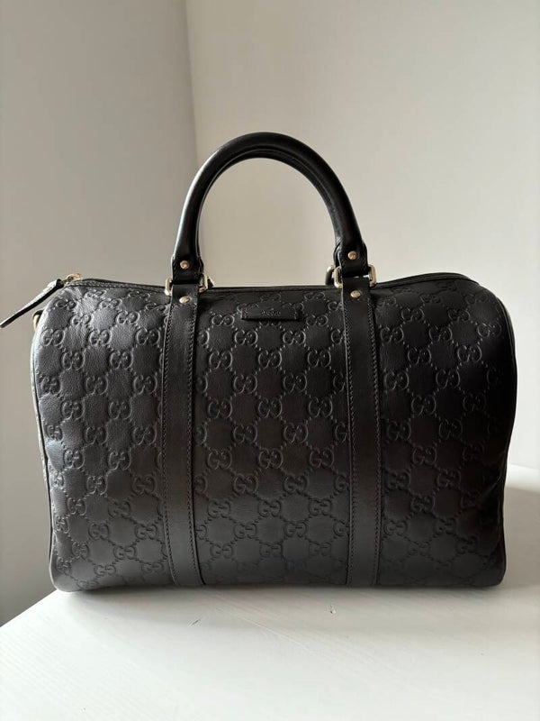 Gucci monogram boston in leer