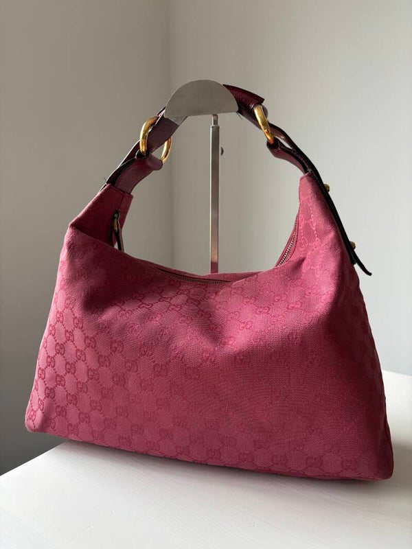 Gucci monogram horsebit hobo