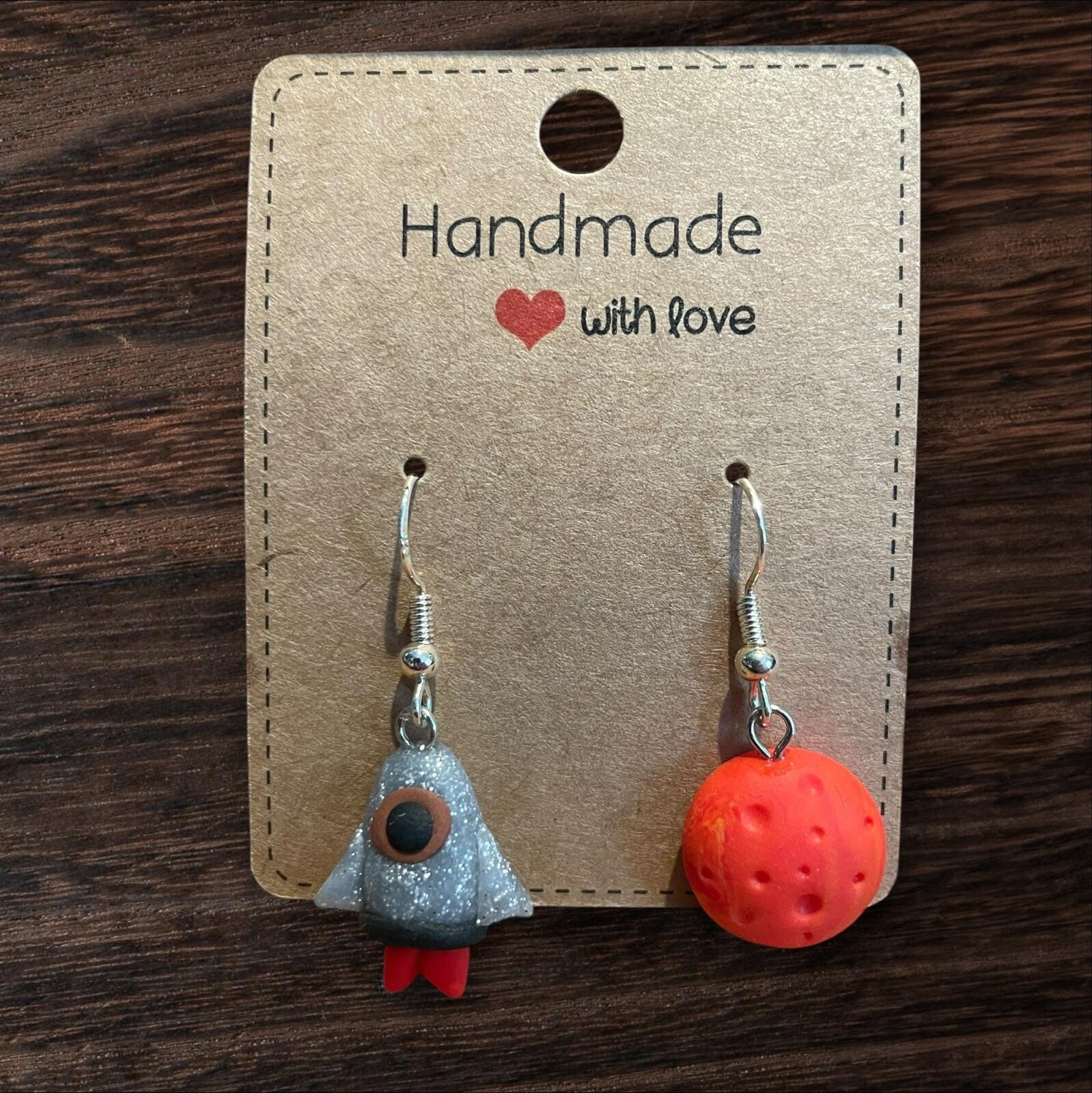 Ohrringe Rakete mit Mars