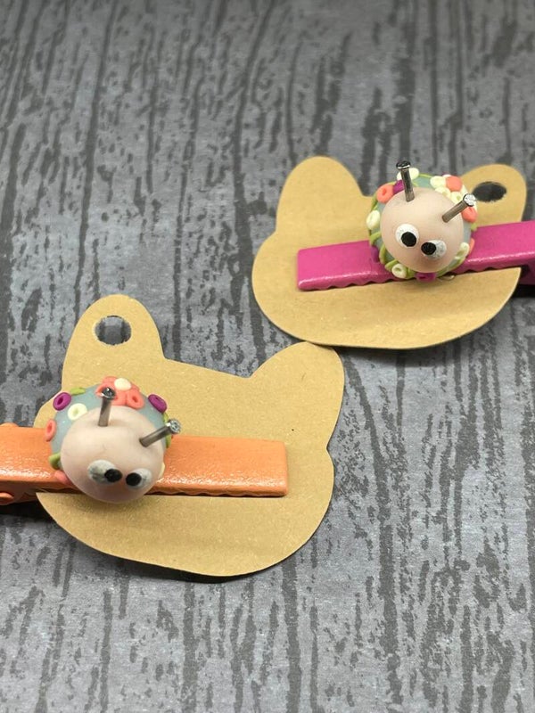 Haarspange einzeln Käfer mit Blumen