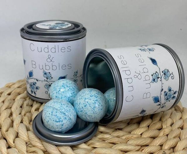 Delfts blauw blikje bubbles