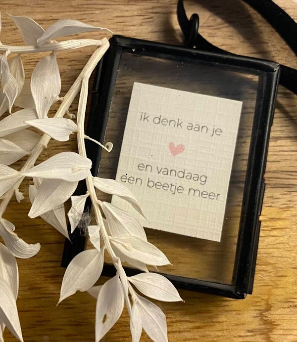 Klein lief berichtje in een lijstje